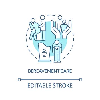 Bereavement care turquoise concept icon