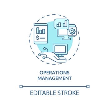 Operations management turquoise concept icon