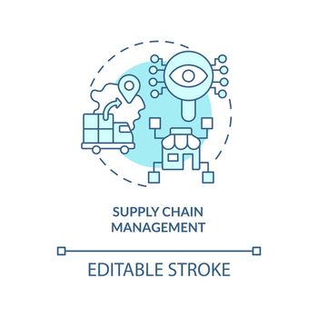Supply chain management turquoise concept icon