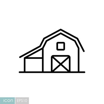 Farm barn vector flat icon