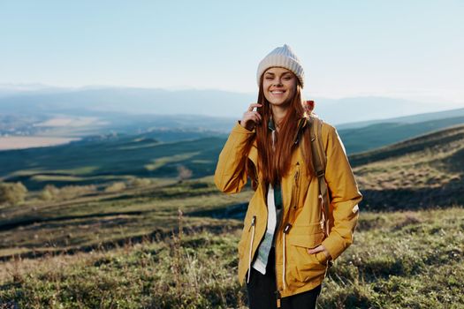 woman mountain top nature travel adventure Lifestyle