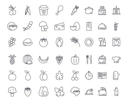 Food and cook icons set