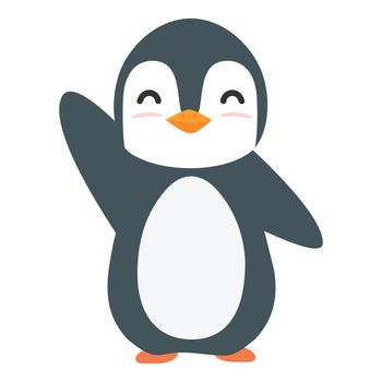 Cute penguin cartoon flat vector