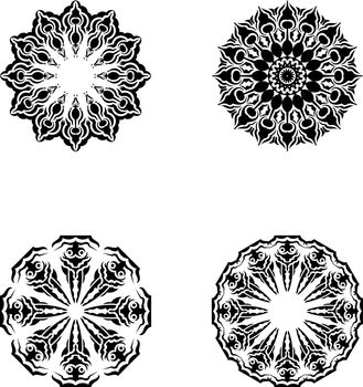 Set of mandala ornaments. Veil illustration.