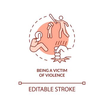 Being victim of violence terracotta concept icon