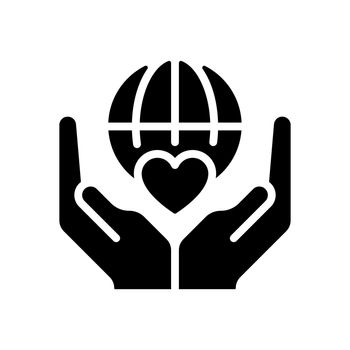 Charitable organization black glyph icon