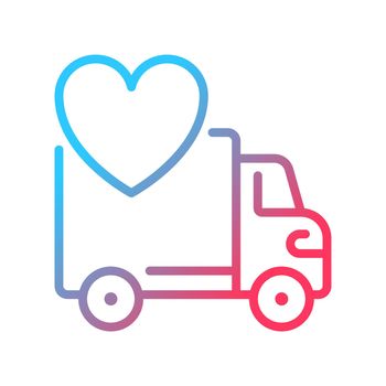 Vehicle donation gradient linear vector icon