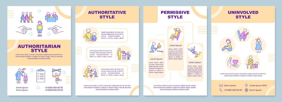 Parenting styles orange brochure template