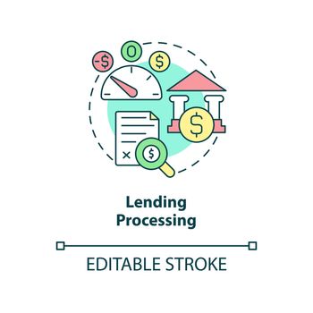Lending processing concept icon