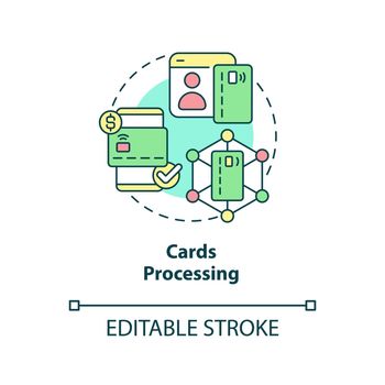 Cards processing concept icon