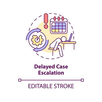 Delayed case escalation concept icon