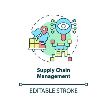Supply chain management concept icon