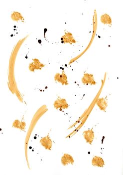 Collection of coffee splashes and stains