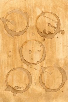 Collection of coffee splashes and stains