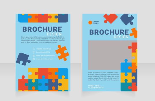 Education for children blank brochure design. Template set with copy space for text. Premade corporate reports collection. Editable 2 paper pages. Roboto Black, Roboto, Nunito Light fonts used
