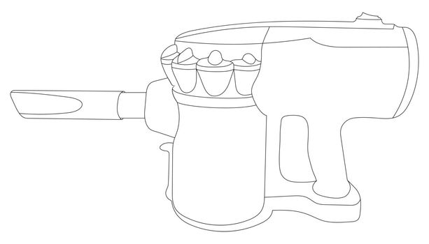 Vacuum cleaner outline vector illustration. Handheld vacuum cleaner.