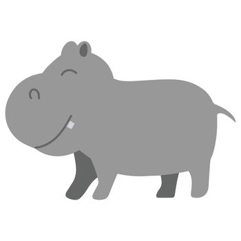 Cartoon Hippo doodle animal for children