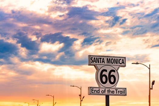 Santa Monica end of trail 66 sign