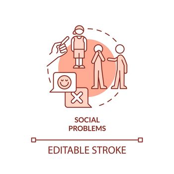 Social problems red concept icon