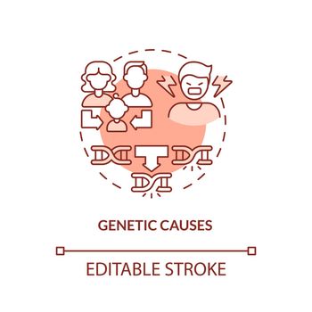 Genetic causes red concept icon