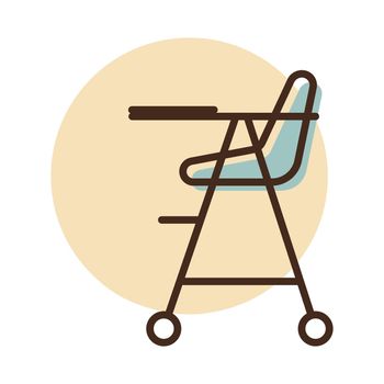 Baby chair vector isolated icon. Graph symbol for children and newborn babies web site and apps design, logo, app, UI