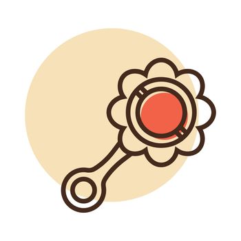 Baby rattle toy vector isolated icon. Graph symbol for children and newborn babies web site and apps design, logo, app, UI