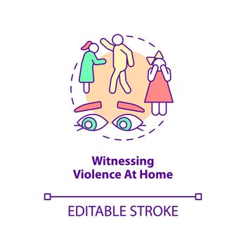 Witnessing violence at home concept icon