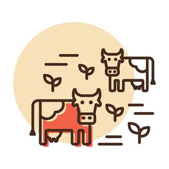 Cow on a pasture vector icon
