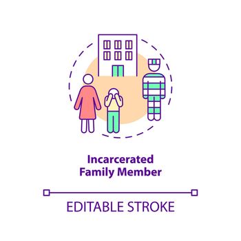 Incarcerated family member concept icon
