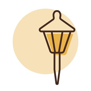 Small garden light icon. Solar powered lamp sign