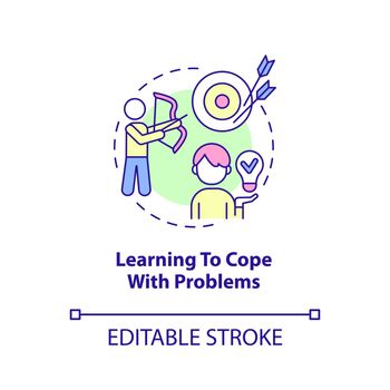 Learning to cope with problems concept icon