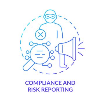 Compliance and risk reporting blue gradient concept icon
