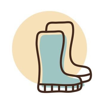 Rubber boots isolated vector icon