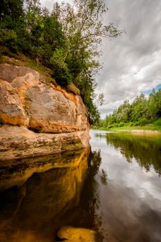 Eagle Cliffs in the valley of the Gauja river