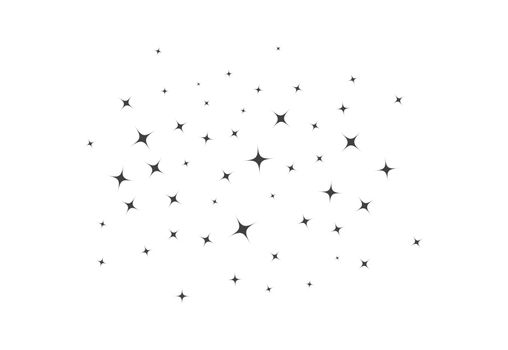 Sparkles flat stars. Shiny stardust vector elements.