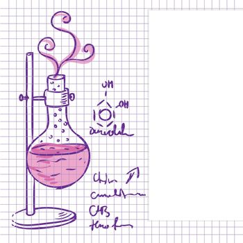 Science chemistry lab background (sketchy style)