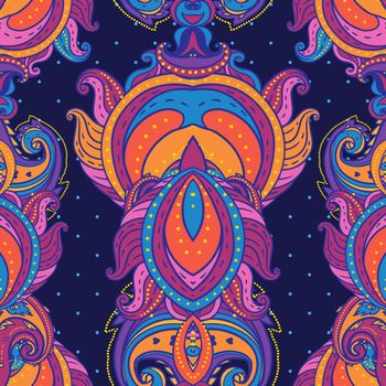 Floral paisley indian ornate seamless pattern