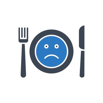 Loss of appetite related vector glyph icon