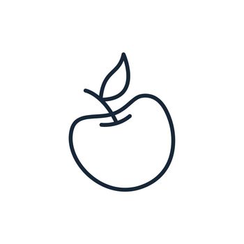 Stylish thin line apple icon isolated on white background - Vector