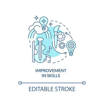 Improvement in skills turquoise concept icon
