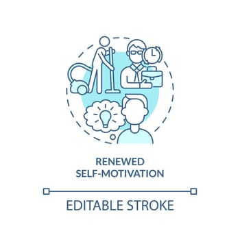 Renewed self-motivation turquoise concept icon