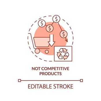 Not competitive products terracotta concept icon