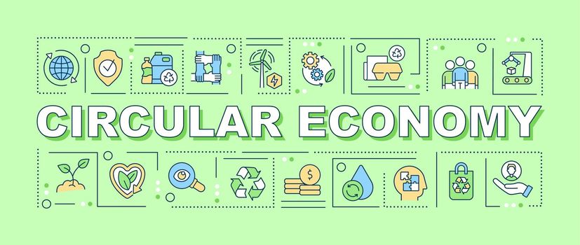 Circular economy word concepts green banner