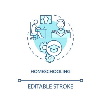 Homeschooling turquoise concept icon