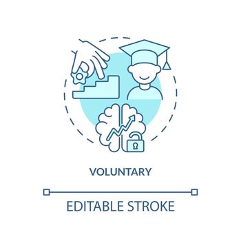 Voluntary education turquoise concept icon