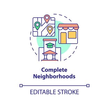 Complete neighborhoods concept icon