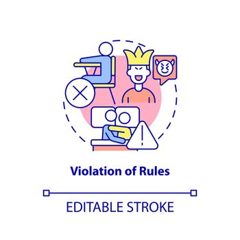 Violation of rules concept icon