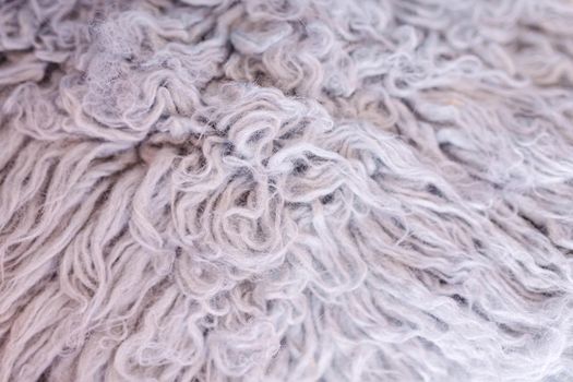 flokati. sheepskin fur. natural wool.