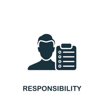 Responsibility icon. Monochrome simple icon for templates, web design and infographics