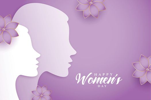 elegant purple womens day celebration wishes card design